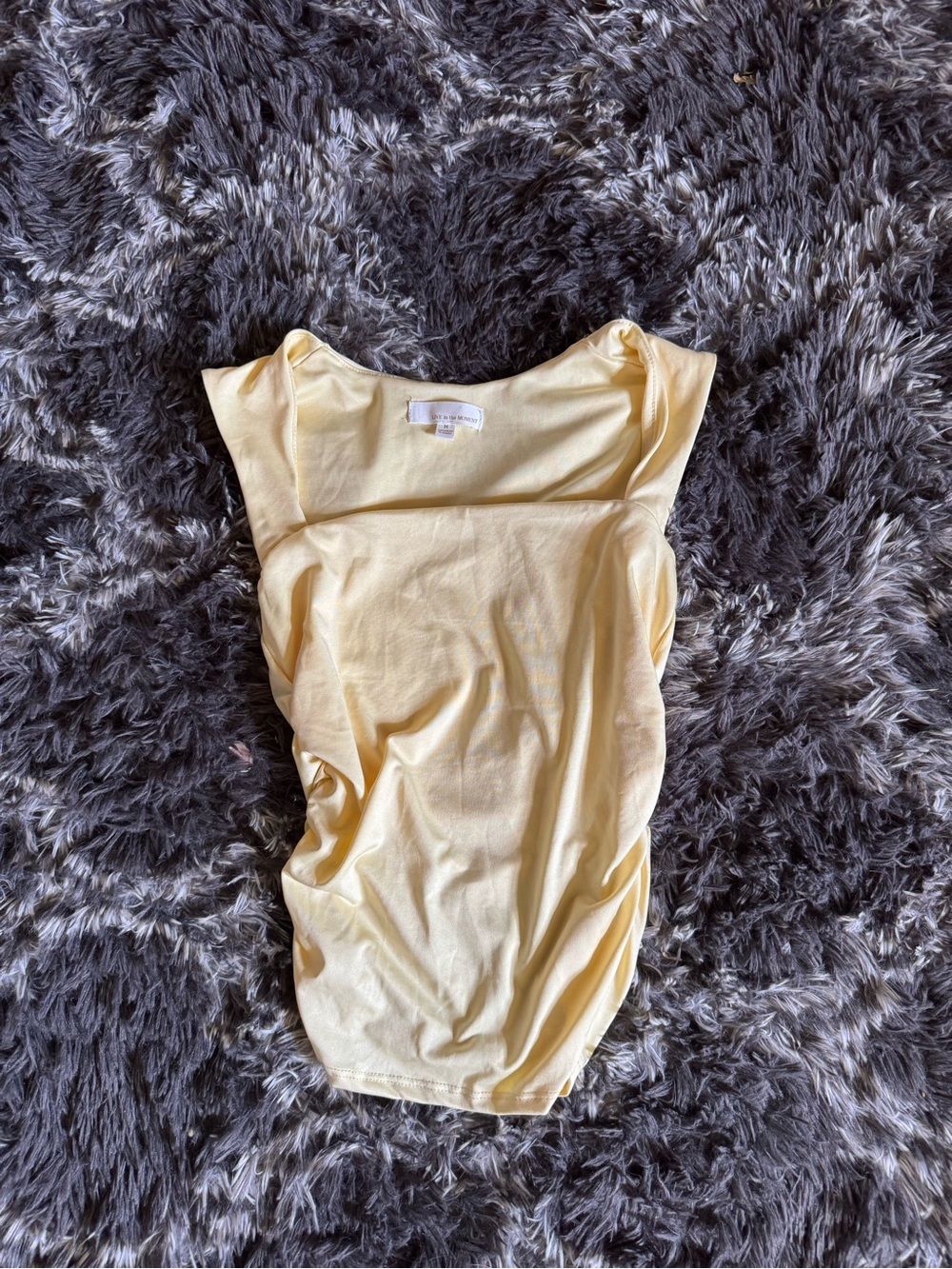 Sleeveless Square-Neck Women's Top in Pale Yellow